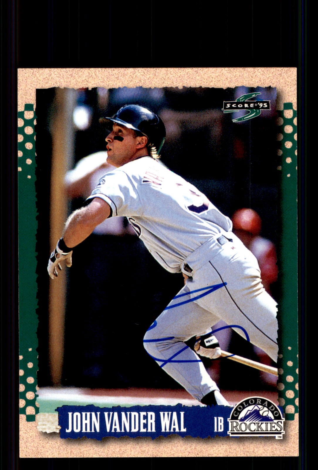 Signed Baseball Card Auto John Vander Wal 1995 Score #198 Colorado Rockies