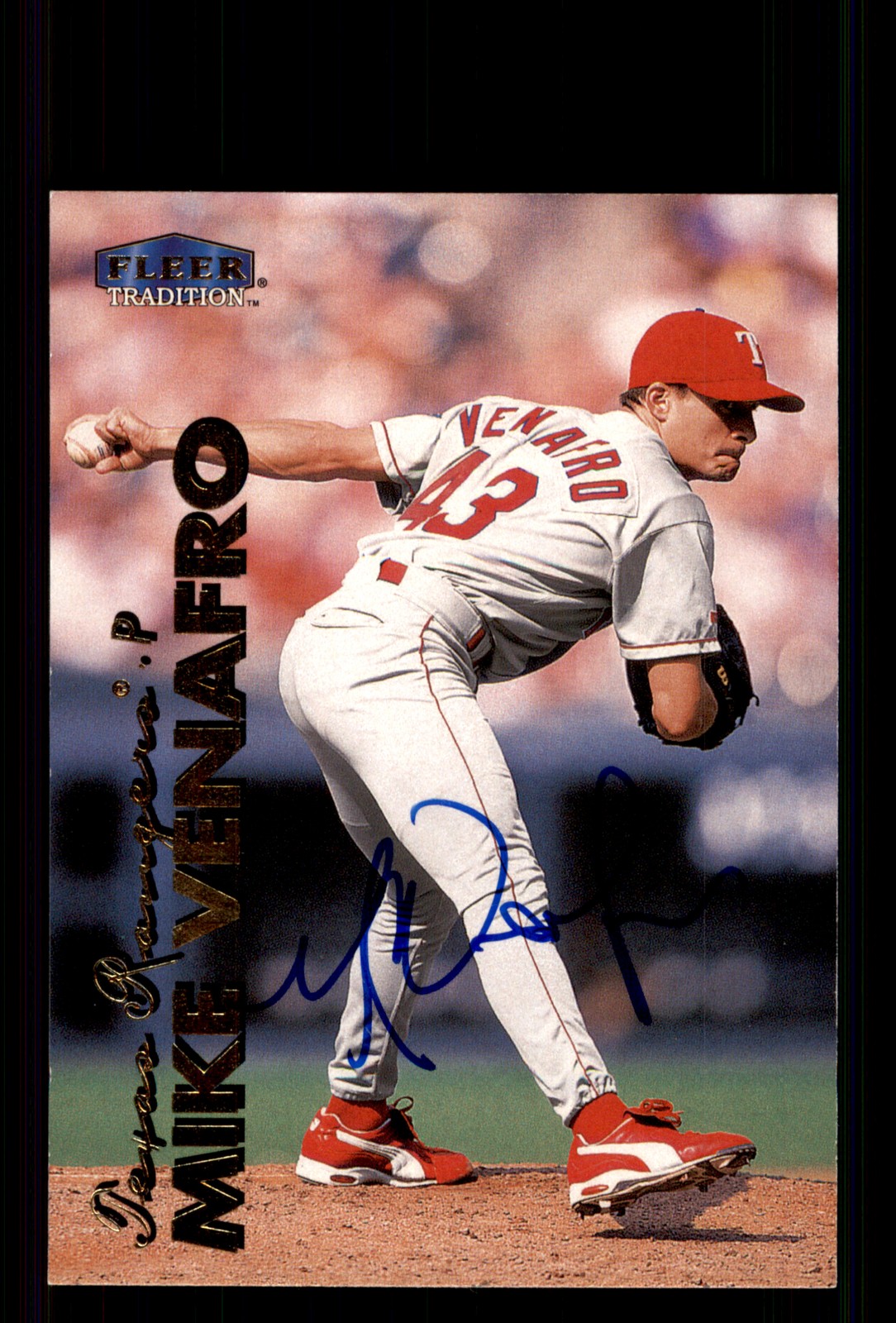 Signed Baseball Card Auto Mike Venafro 1999 Fleer Tradition Update #U-45 Rangers