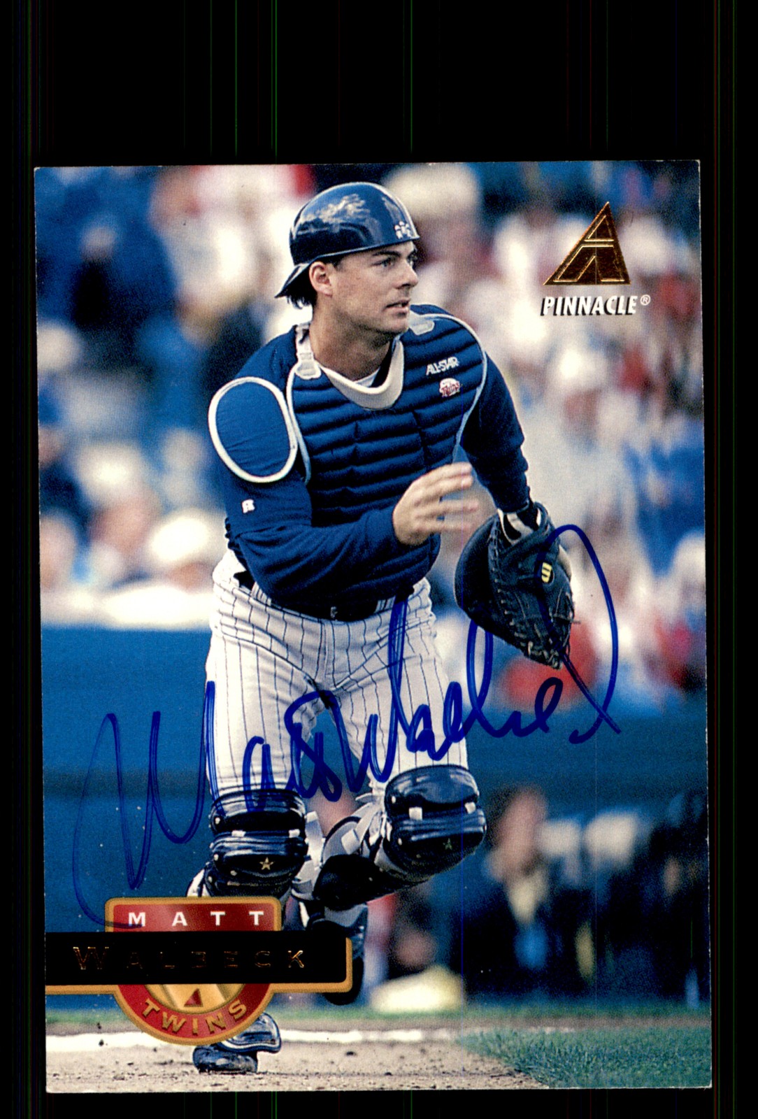Signed Baseball Card Auto Matt Walbeck 1994 Pinnacle #487 Minnesota Twins