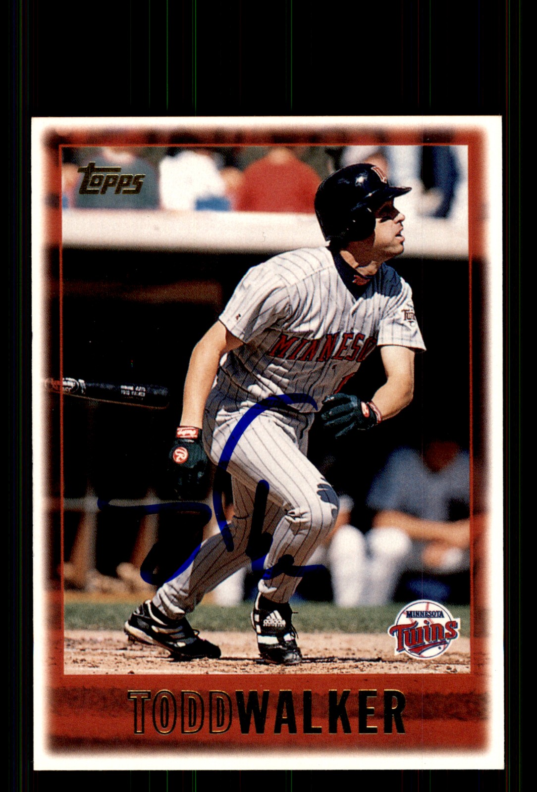 Signed Baseball Card Auto Todd Walker 1997 Topps #377 Minnesota Twins