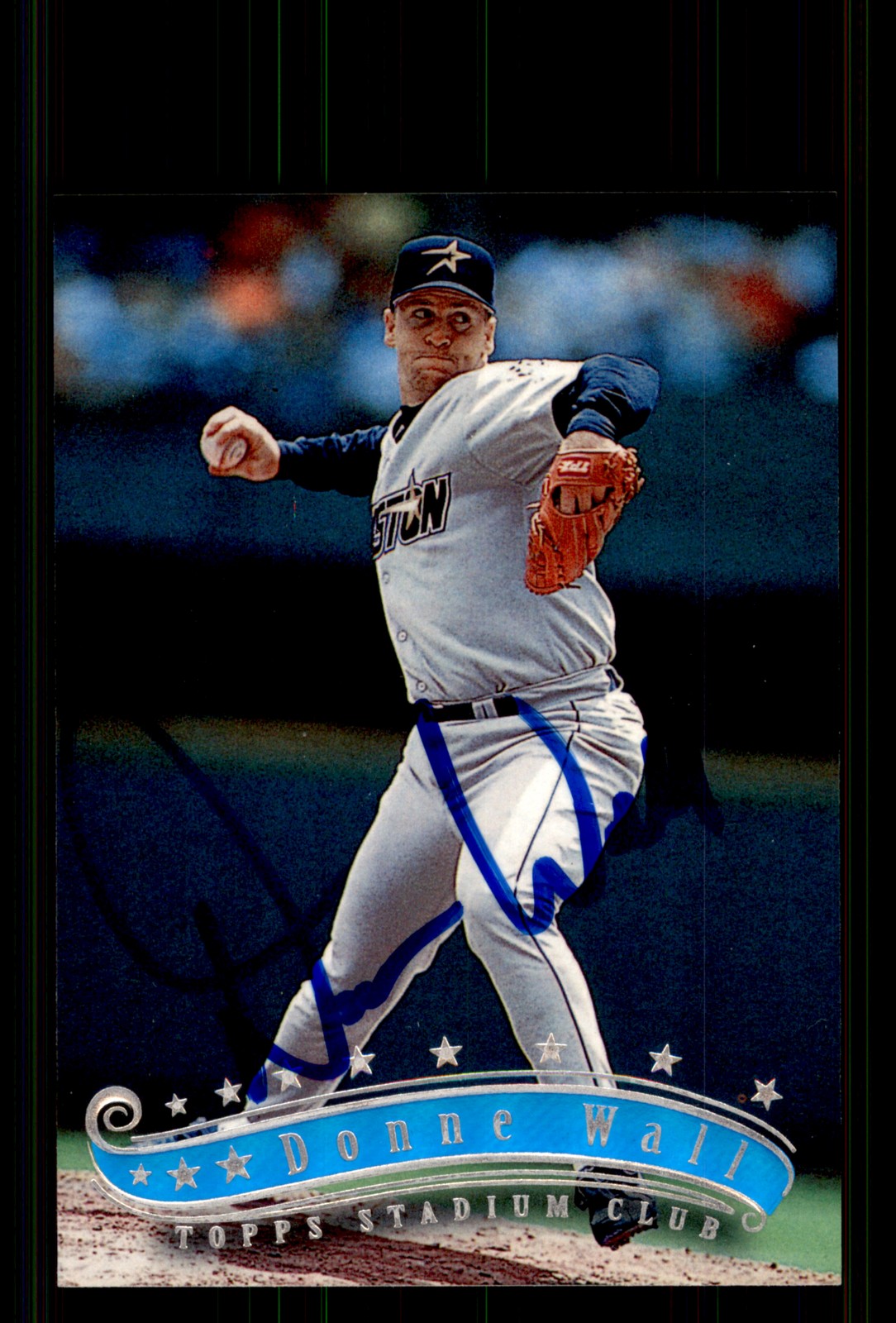 Signed Baseball Card Auto Donne Wall 1997 Stadium Club #121 Houston Astros
