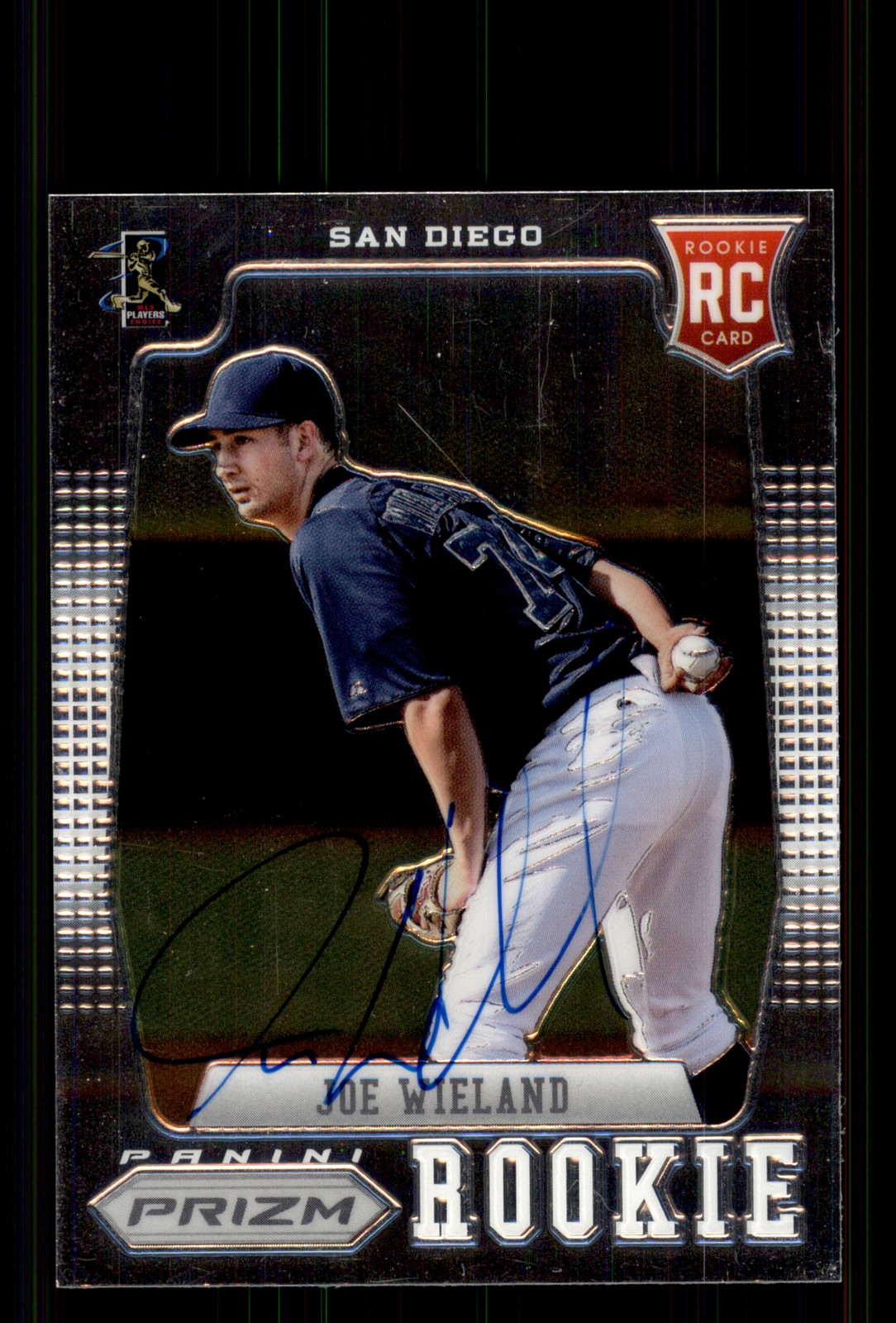 Signed Baseball Card Auto Joe Wieland 2012 Panini Prizm #197 San Diego Padres