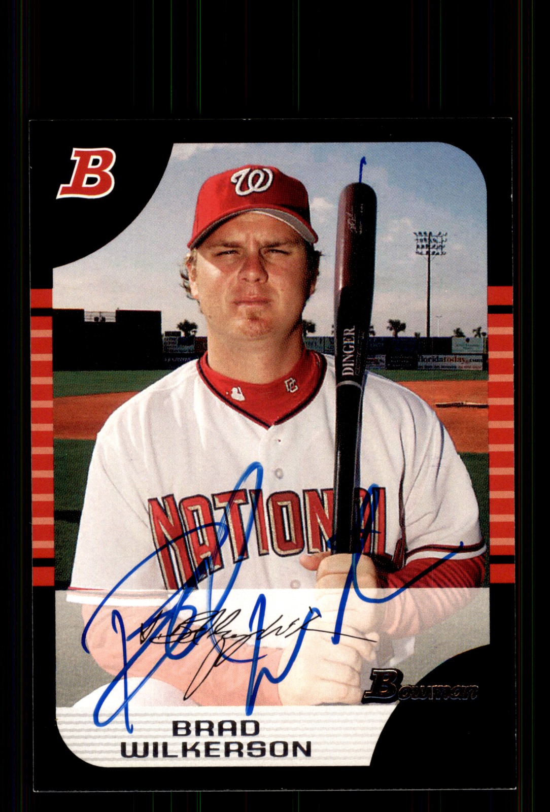 Signed Baseball Card Auto Brad Wilkerson 2005 Bowman #116 Washington Nationals