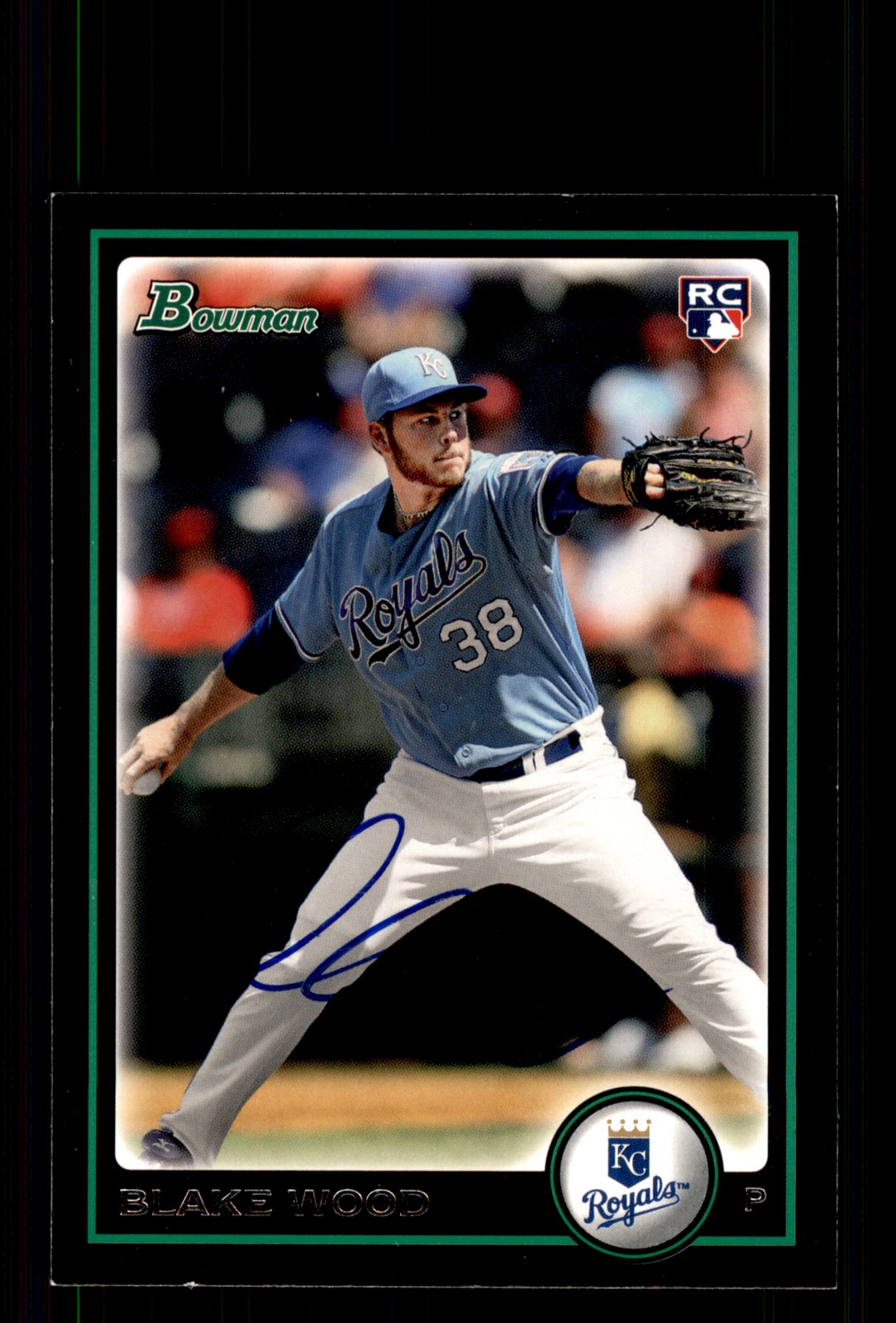 Signed Baseball Card Auto Blake Wood 2010 Bowman #BDP80 Royals