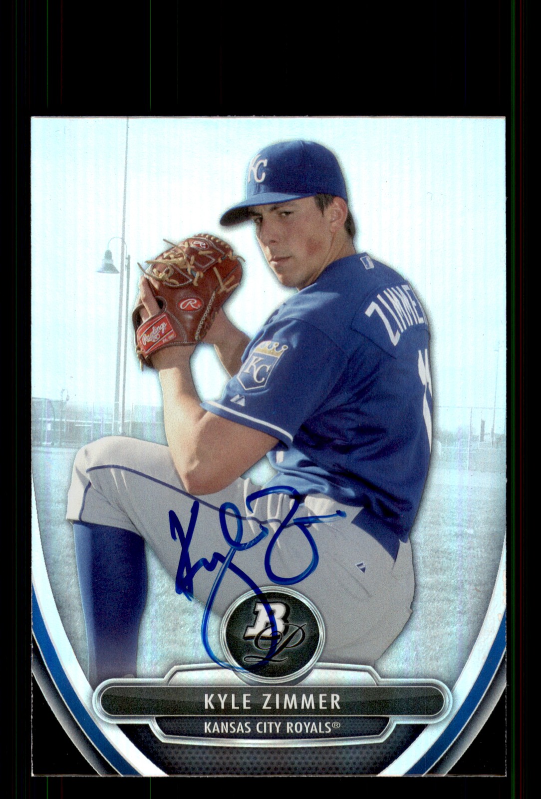 Signed Baseball Card Auto Kyle Zimmer 2013 Bowman Platinum #BPP42 Royals