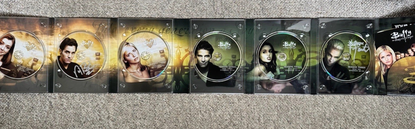 Buffy the Vampire Slayer Season 3 DVD SIGNED NICHOLAS BRENDON AUTOGRAPH MARSTERS