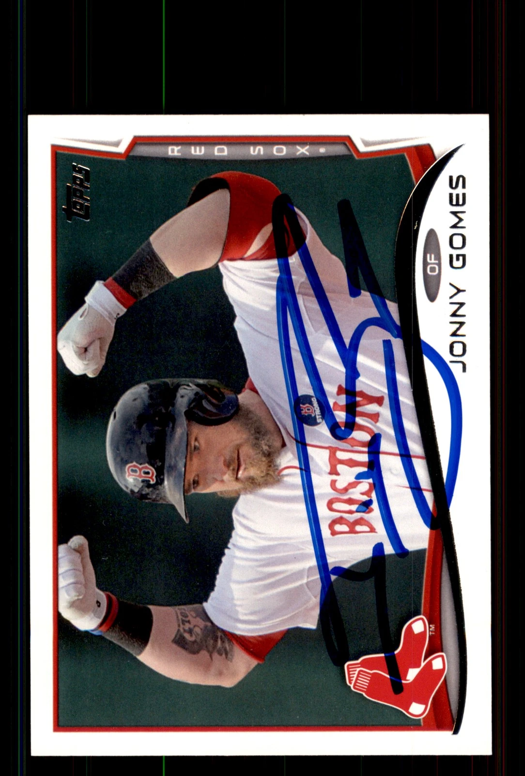 Signed Baseball Card Auto Jonny Gomes 2014 Topps #274 Boston Red Sox