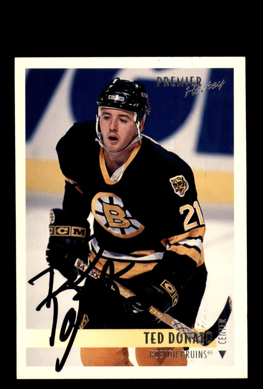 Signed Hockey Card Auto Ted Donato 1994-95 Topps Premier #88 Boston Bruins