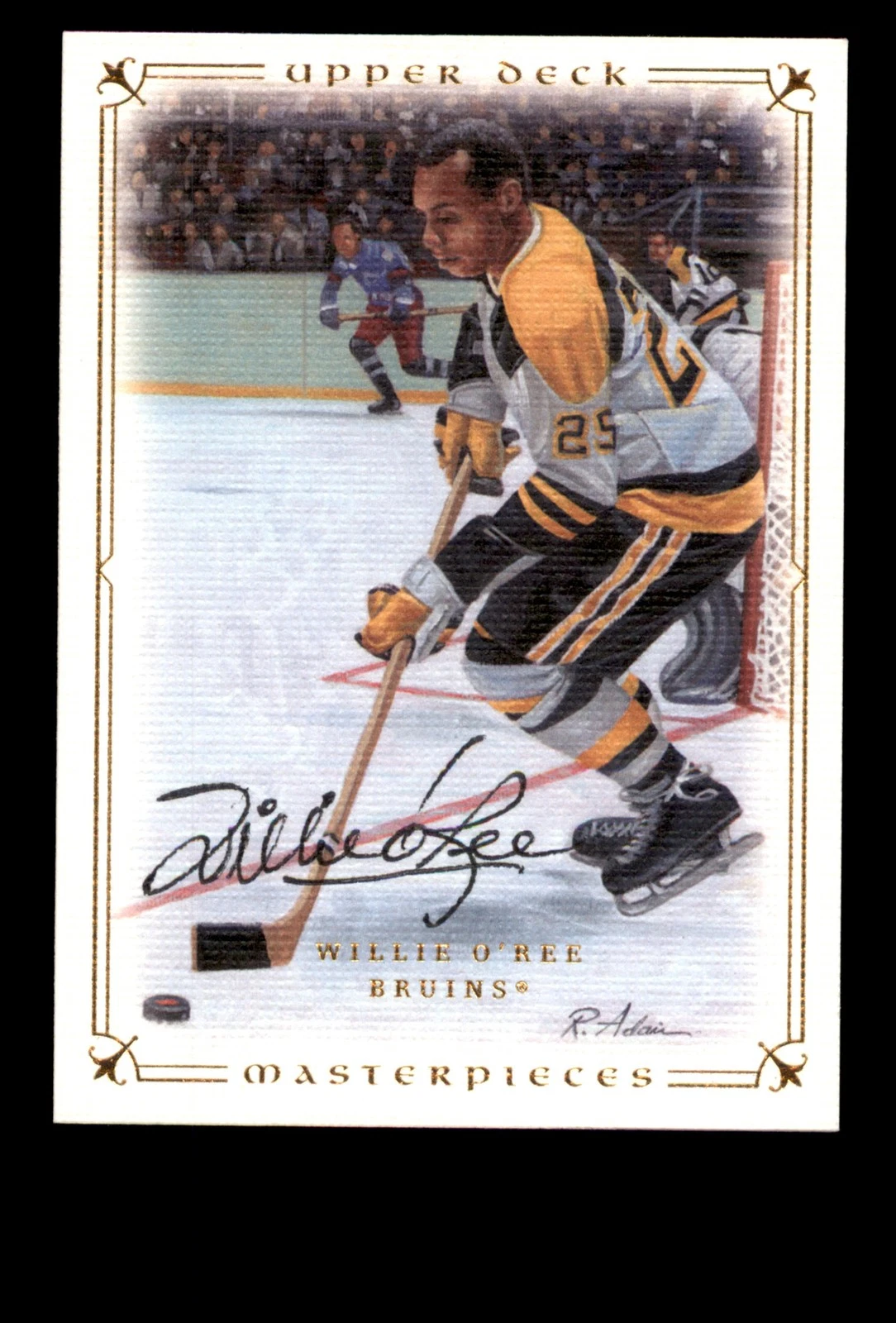 Signed Hockey Card Auto Willie O'Ree 2008-09 Upper Deck Masterpieces #73 Bruins