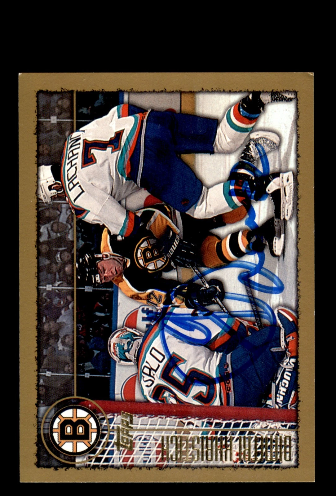 Signed Hockey Card Auto Dmitri Khristich 1998-99 Topps #164 Boston Bruins