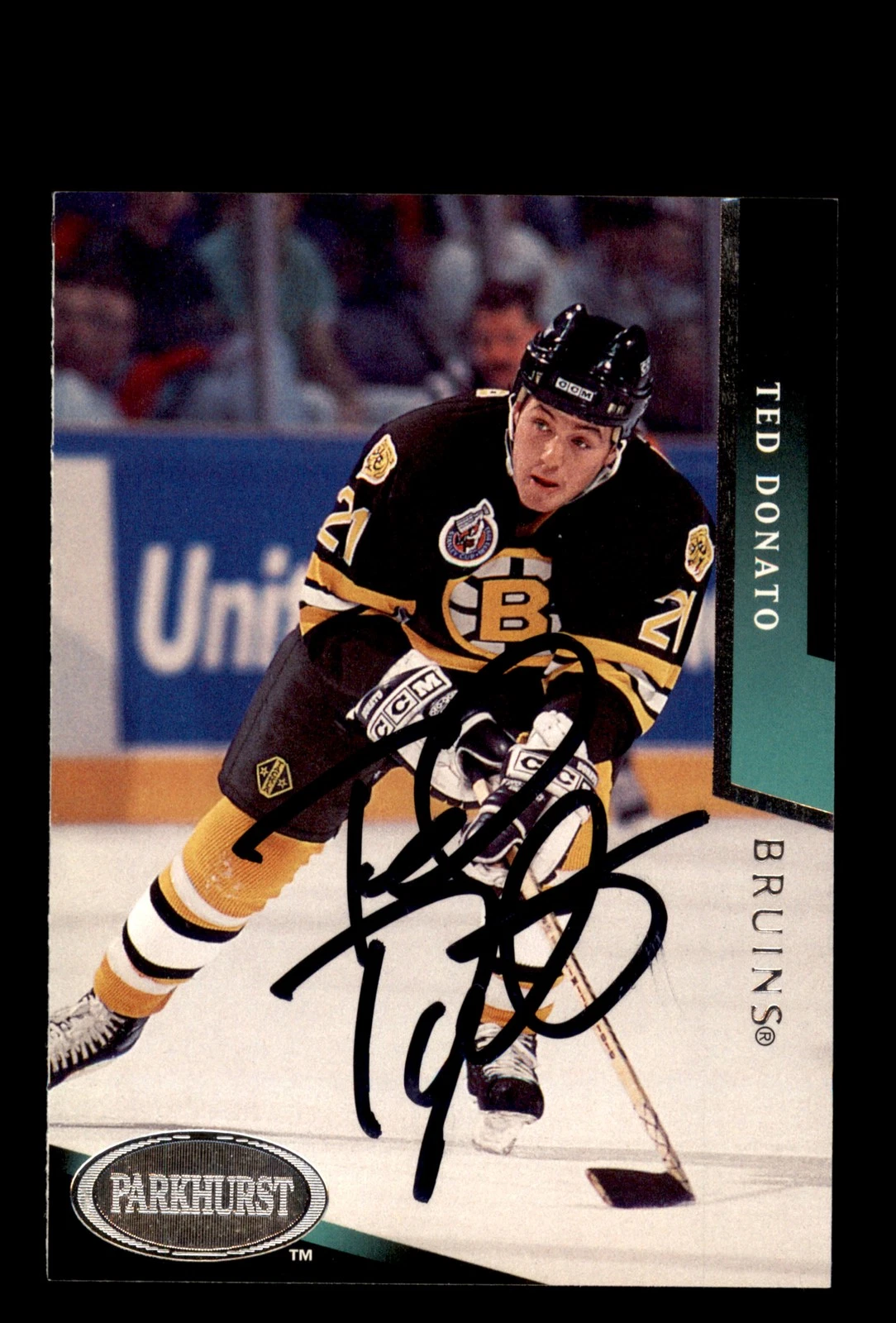 Signed Hockey Card Auto Ted Donato 1993-94 Parkhurst #283 Boston Bruins