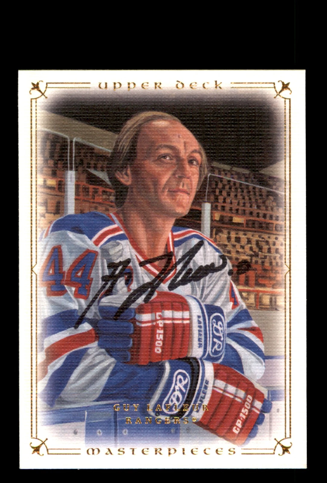 Signed Hockey Card Auto Guy Lafleur 2008-09 Upper Deck Masterpieces #74 Rangers