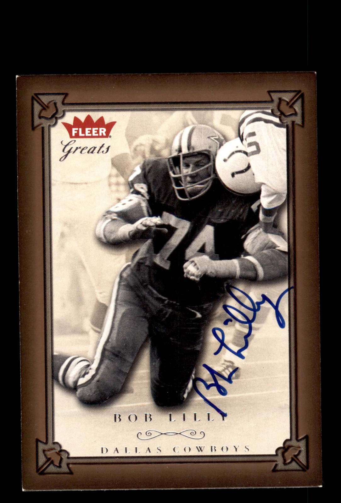 Signed Football Card Auto Bob Lilly 2004 Fleer Greats of the Game #59 Cowboys