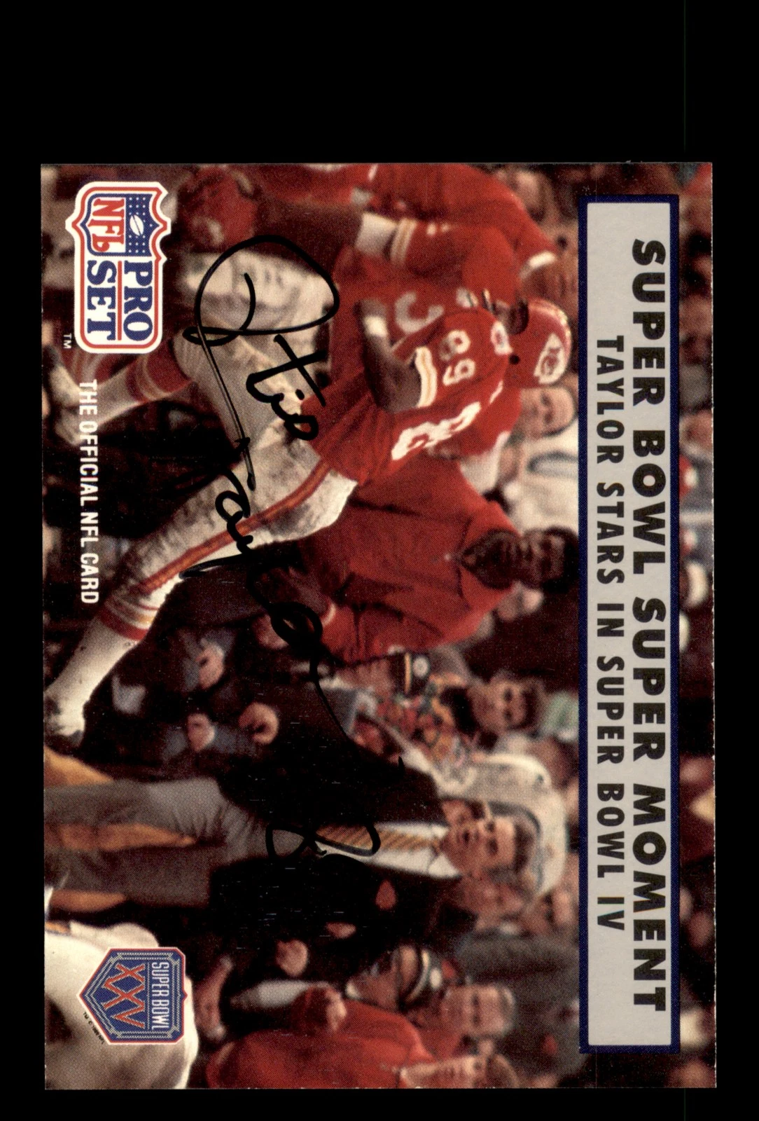 Signed Football Card Auto Otis Taylor Super Bowl IV 1990-91 Pro Set #139 Chiefs