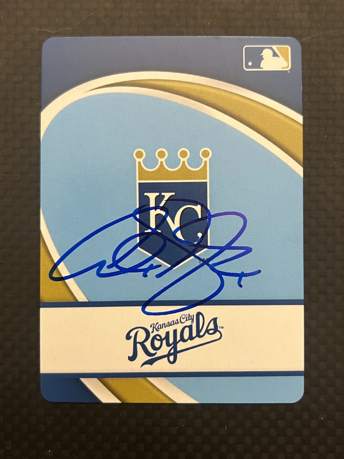 SIGNED BASEBALL LOGO PLAYING CARD AUTO ALEX GORDON KANSAS CITY ROYALS