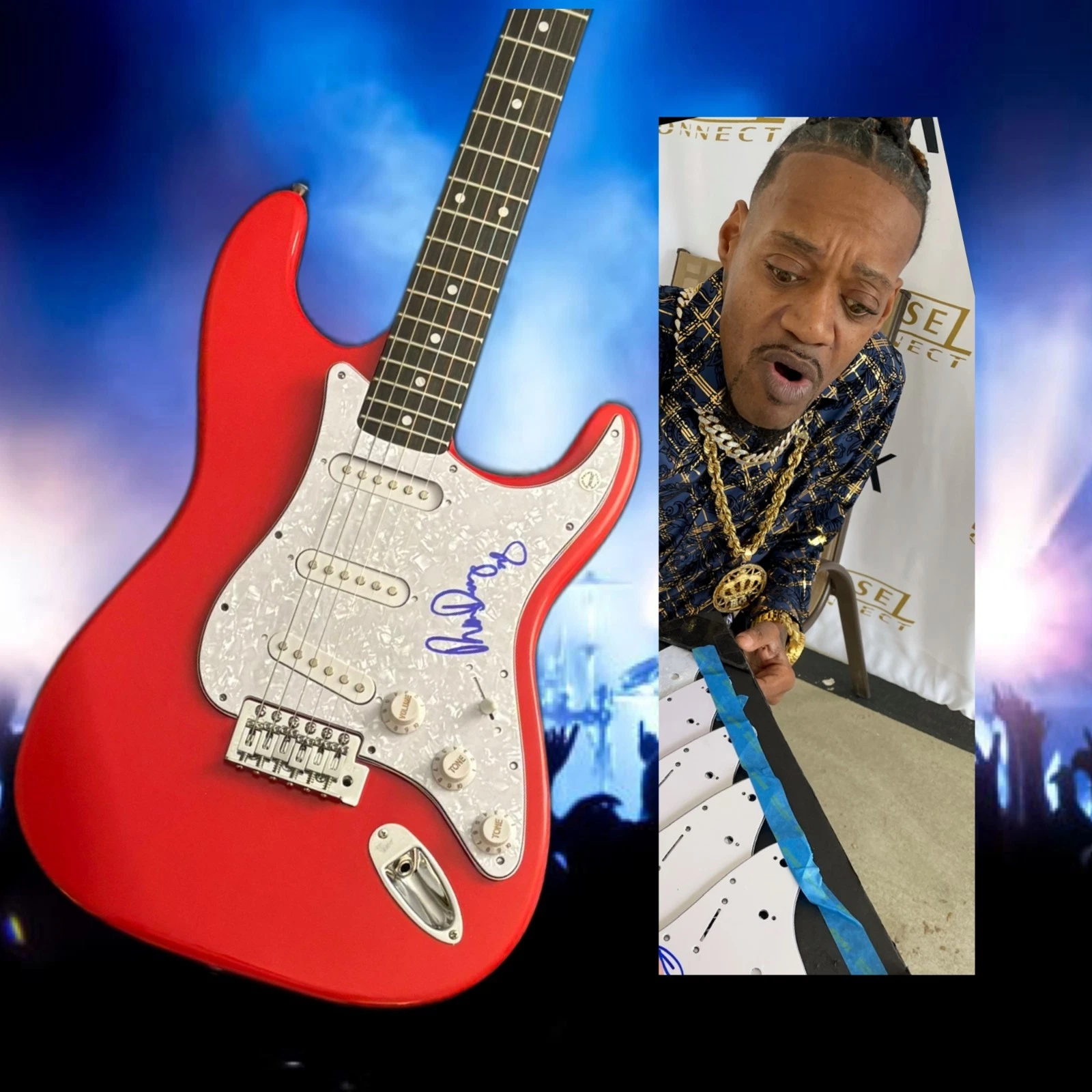 GFA Blues Guitarist  * ERIC RAW DAWG GALES * Signed Electric Guitar PROOF COA