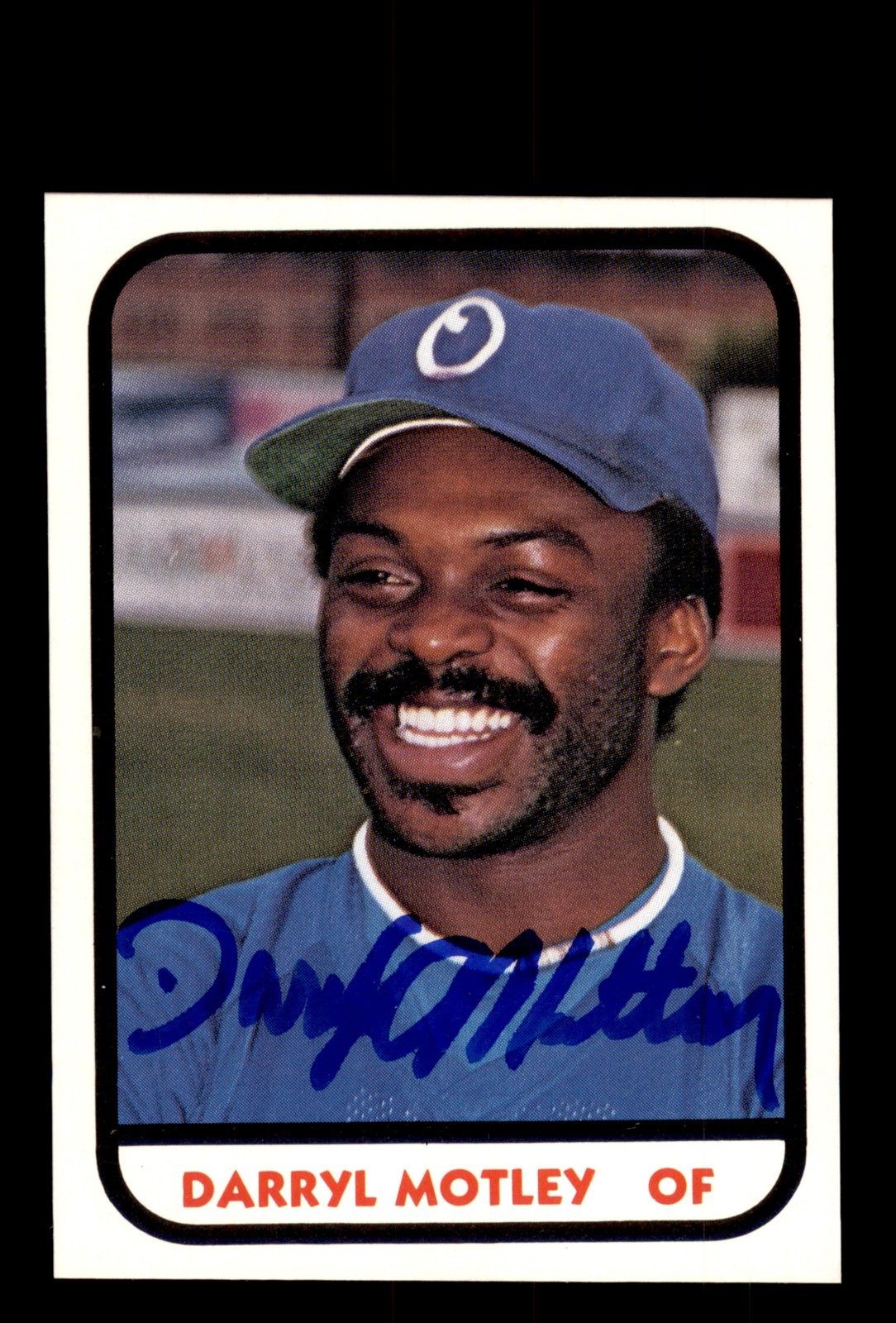 Signed Baseball Card Auto Darryl Motley 1981 TCMA Omaha Royals #22 MILB