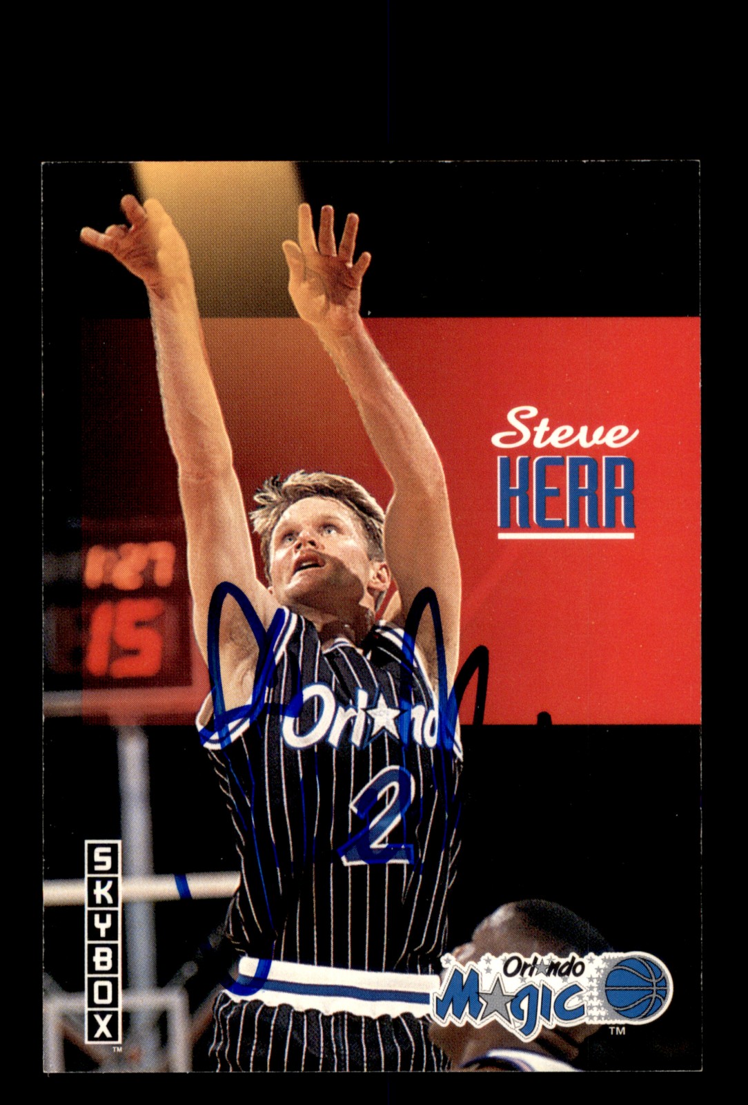 Signed Basketball Card Auto Steve Kerr 1992-93 SkyBox #381 Orlando Magic