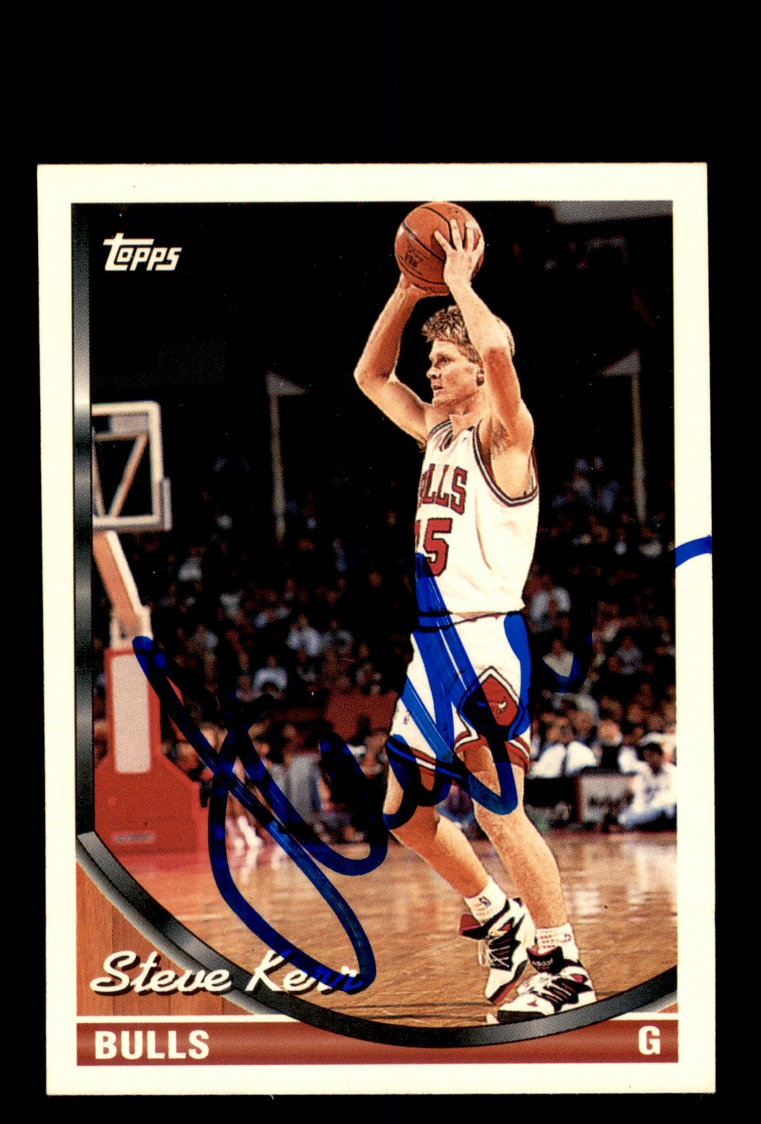 Signed Basketball Card Auto Steve Kerr 1993-94 Topps #252 Chicago Bulls