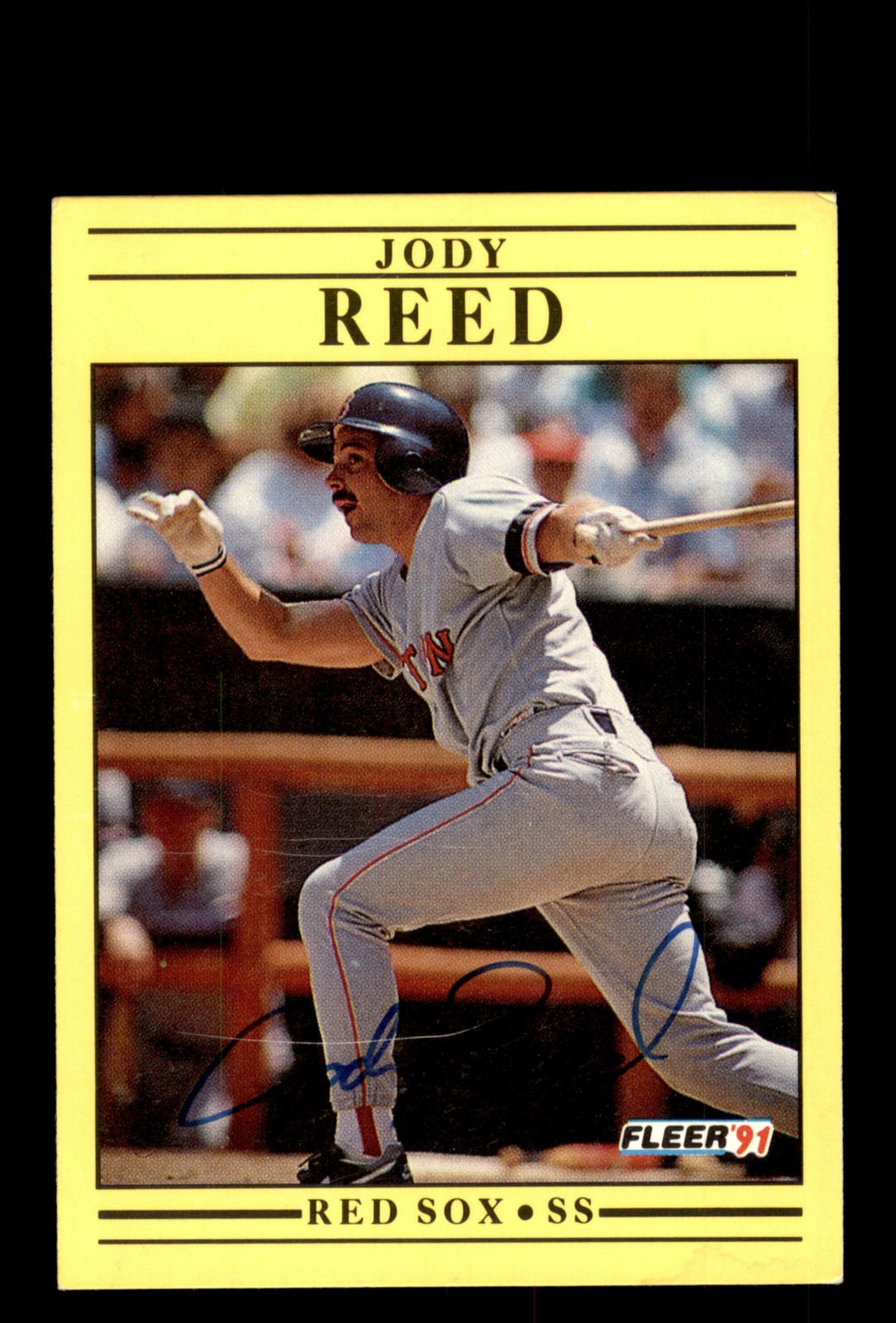 Signed Baseball Card Auto Jody Reed 1991 Fleer #111 Boston Red Sox