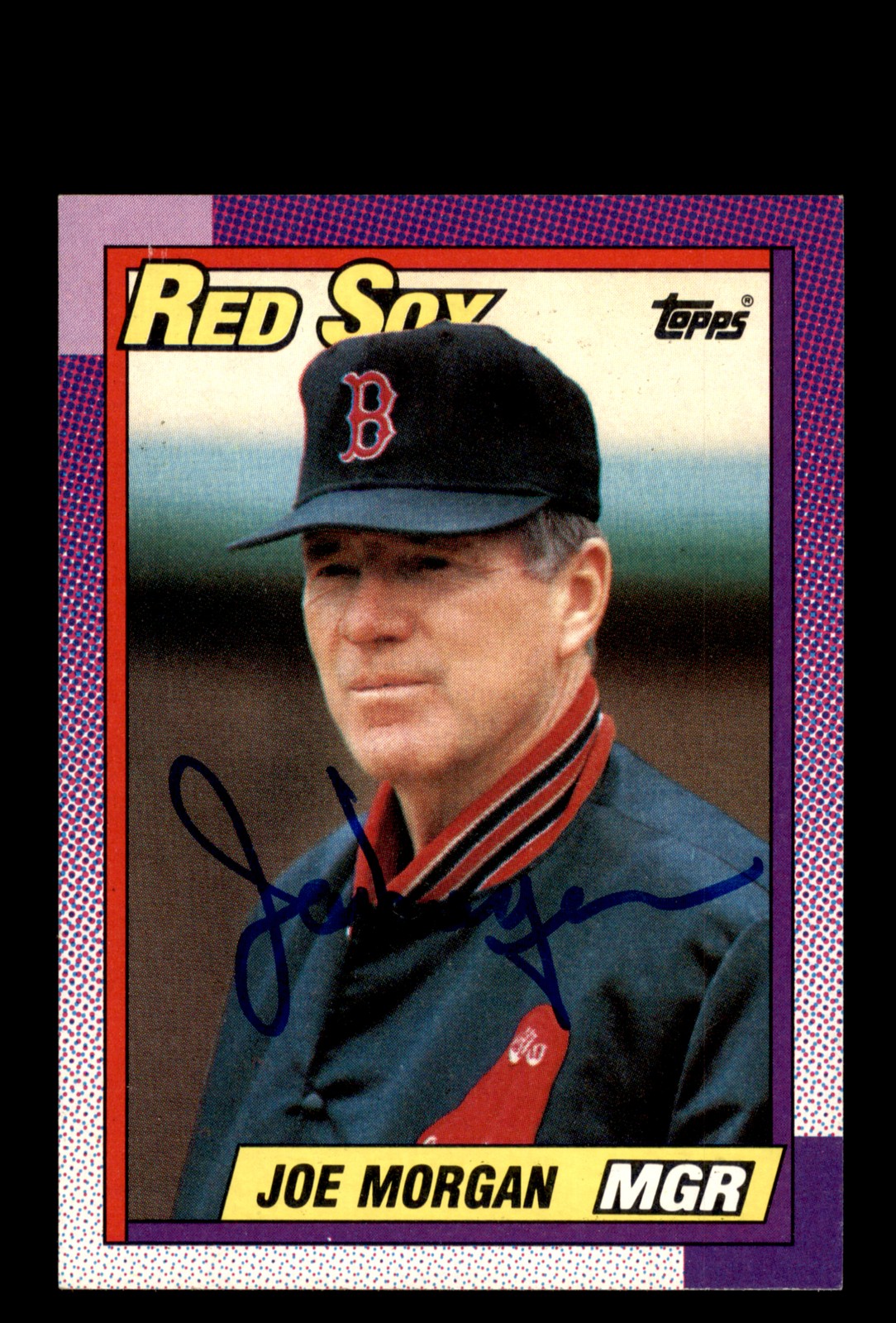 Signed Baseball Card Auto Joe Morgan 1990 Topps #321 Boston Red Sox