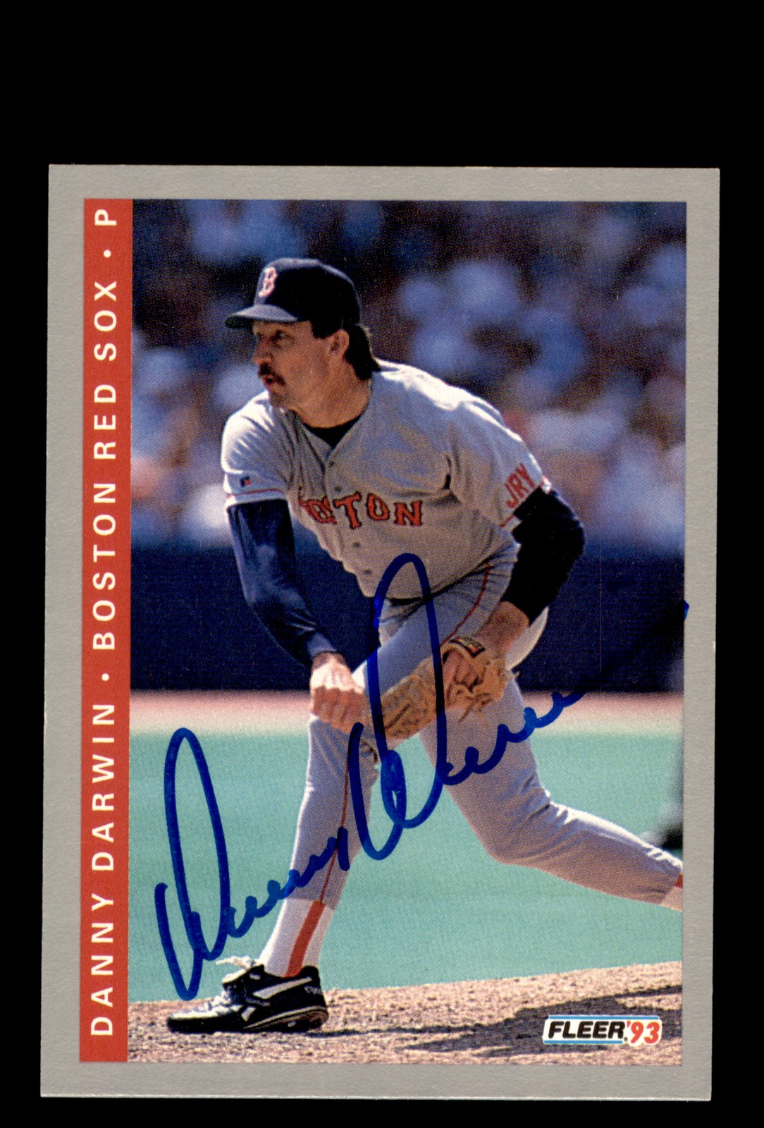 Signed Baseball Card Auto Danny Darwin 1993 Fleer #179 Boston Red Sox