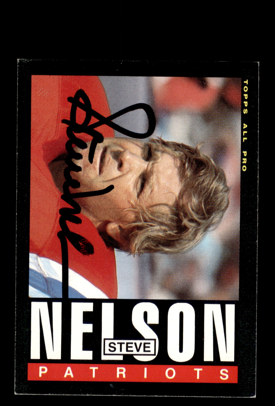 Signed Football Card Auto Steve Nelson 1985 Topps #330 New England Patriots
