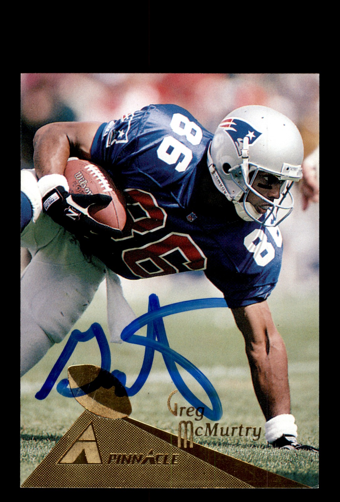 Signed Football Card Auto Greg McMurtry 1994 Pinnacle #156 Los Angeles Rams