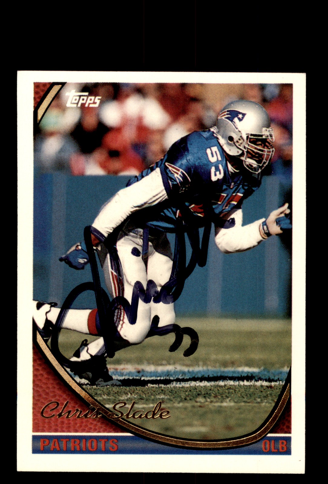 Signed Football Card Auto Chris Slade 1994 Topps #574 New England Patriots