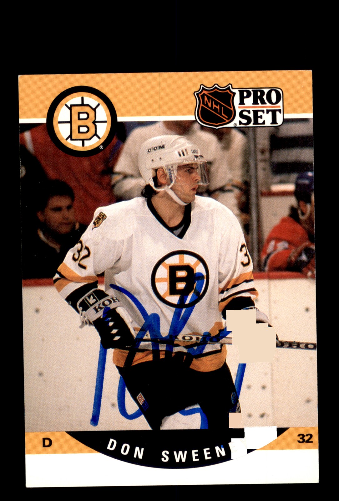 Signed Hockey Card Auto Don Sweeney 1990-91 Pro Set #412 Boston Bruins
