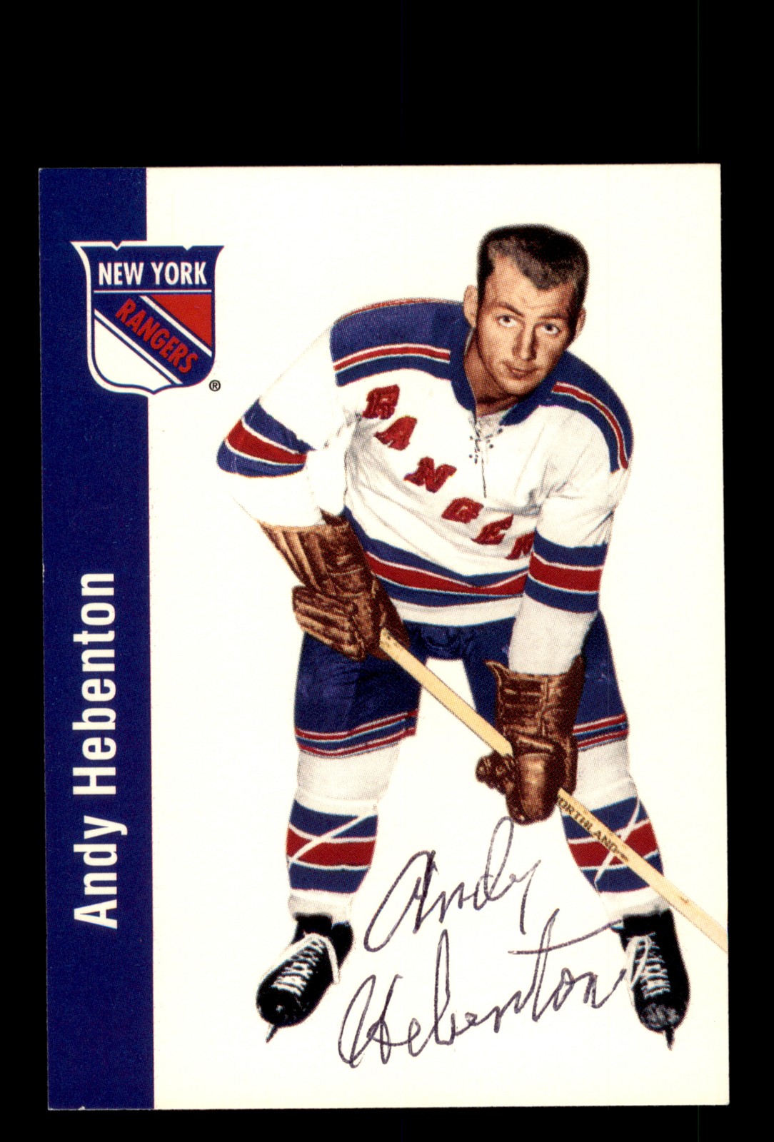 Signed Hockey Card Auto Andy Hebenton 1994 Parkhurst Missing Link 1956-57 #97