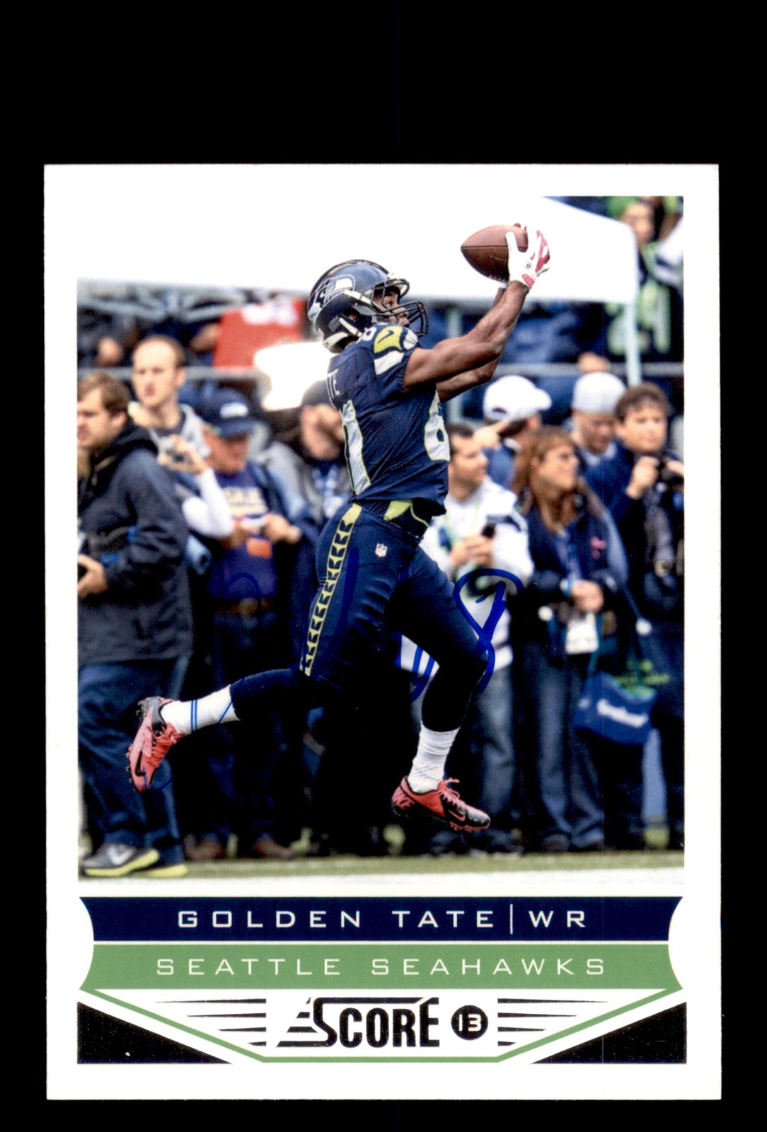 Signed Football Card Auto Golden Tate 2013 Score #195 Seattle Seahawks