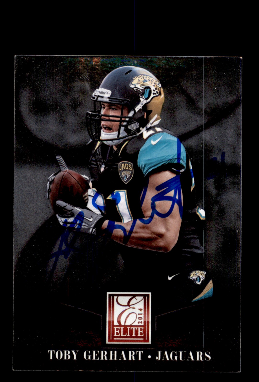 Signed Football Card Auto Toby Gerhart 2014 Panini Elite #46 Jaguars
