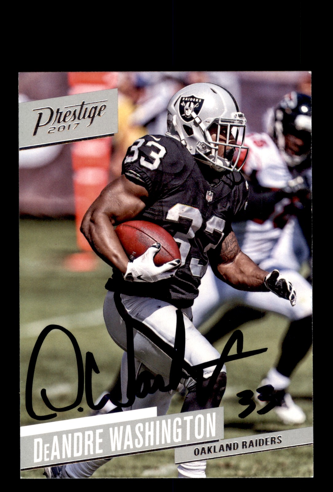 Signed Football Card Auto DeAndre Washington 2017 Panini Prestige #7 Raiders