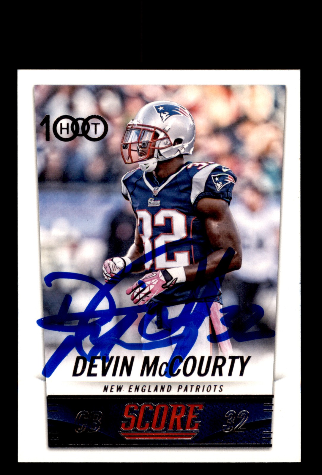 Signed Football Card Auto Devin McCourty 2014 Score #328 New England Patriots