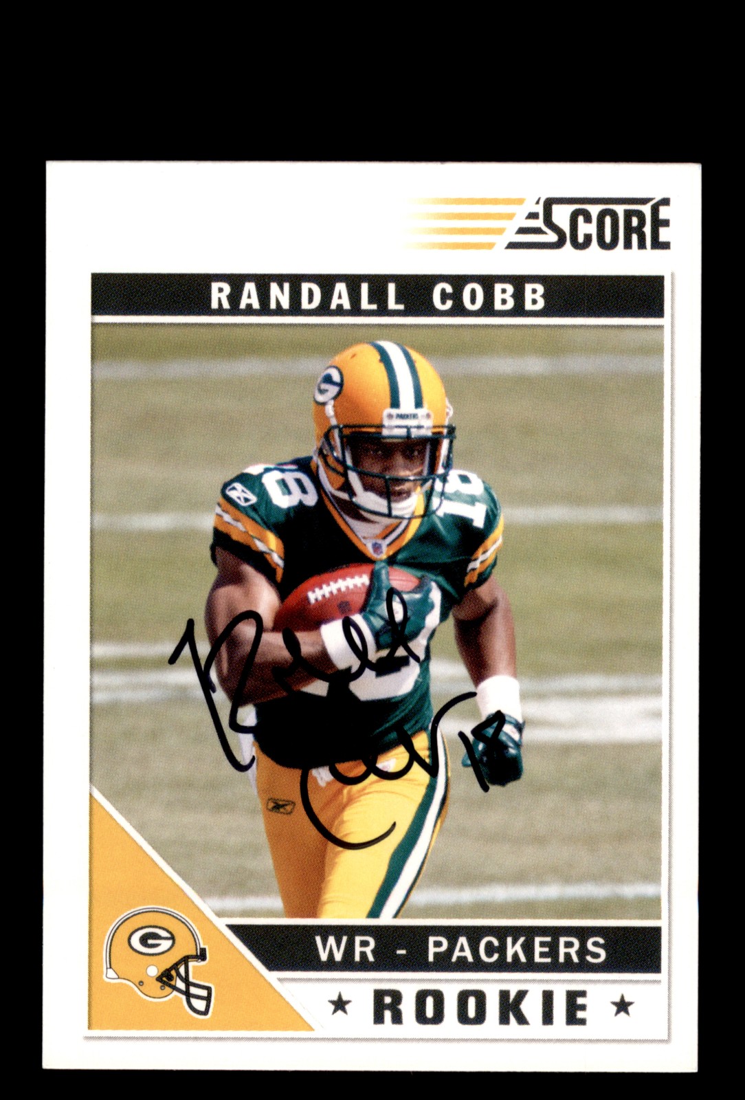 Signed Football Card Auto Randall Cobb 2011 Score #377 Green Bay Packers