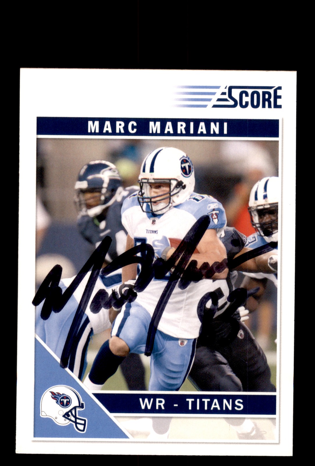 Signed Football Card Auto Marc Mariani 2011 Score #286 Tennessee Titans