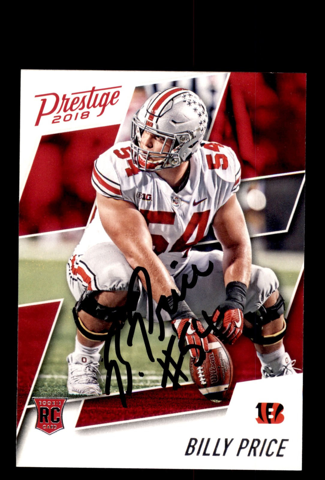 Signed Football Card Auto Billy Price 2018 Panini Prestige #256 Bengals
