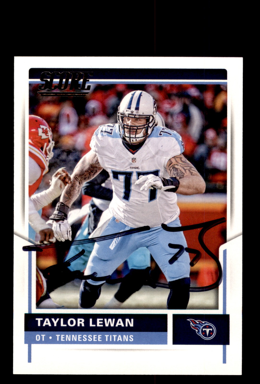 Signed Football Card Auto Taylor Lewan 2017 Score #315 Tennessee Titans