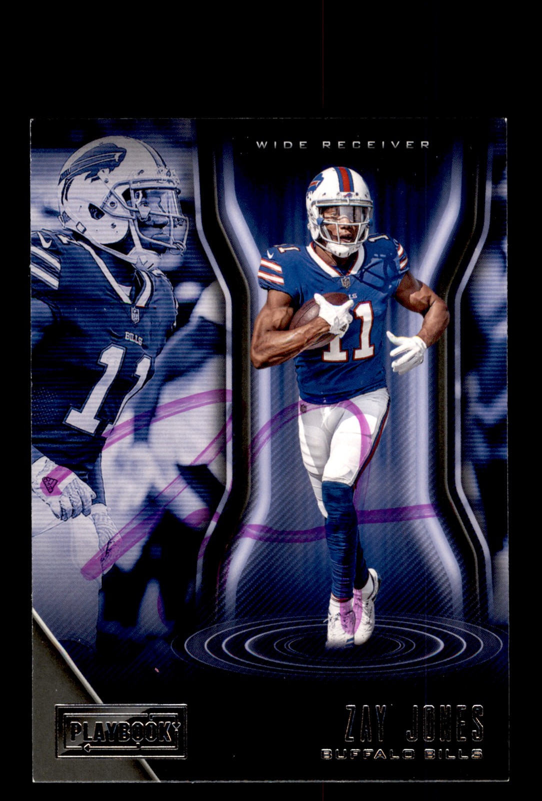 Signed Football Card Auto Zay Jones 2018 Panini Playbook #6 Buffalo Bills