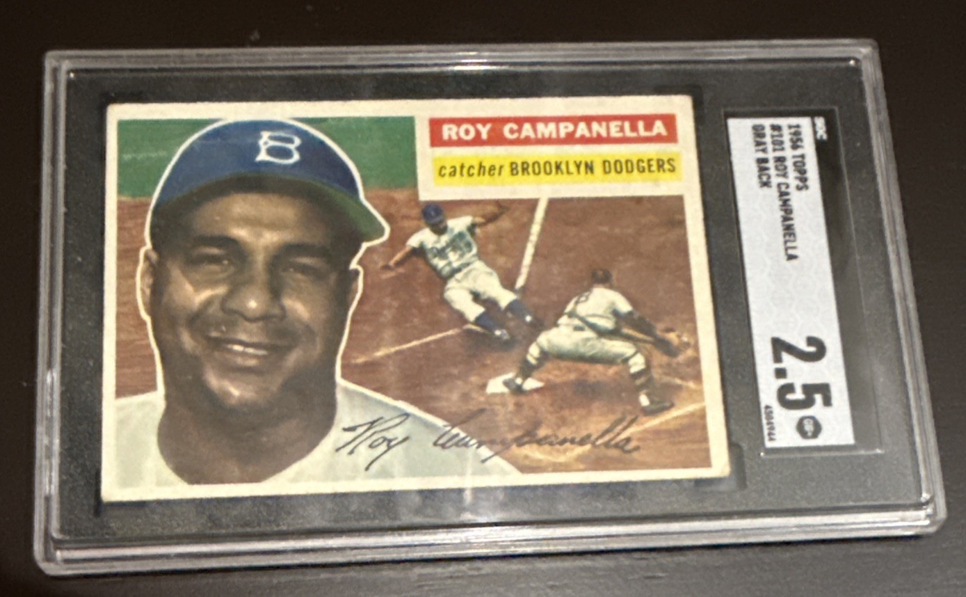 19956 TOPPS BASEBALL # 101 GRAY BACK CAMPANELLA  SGC 2.5  FREE USPS