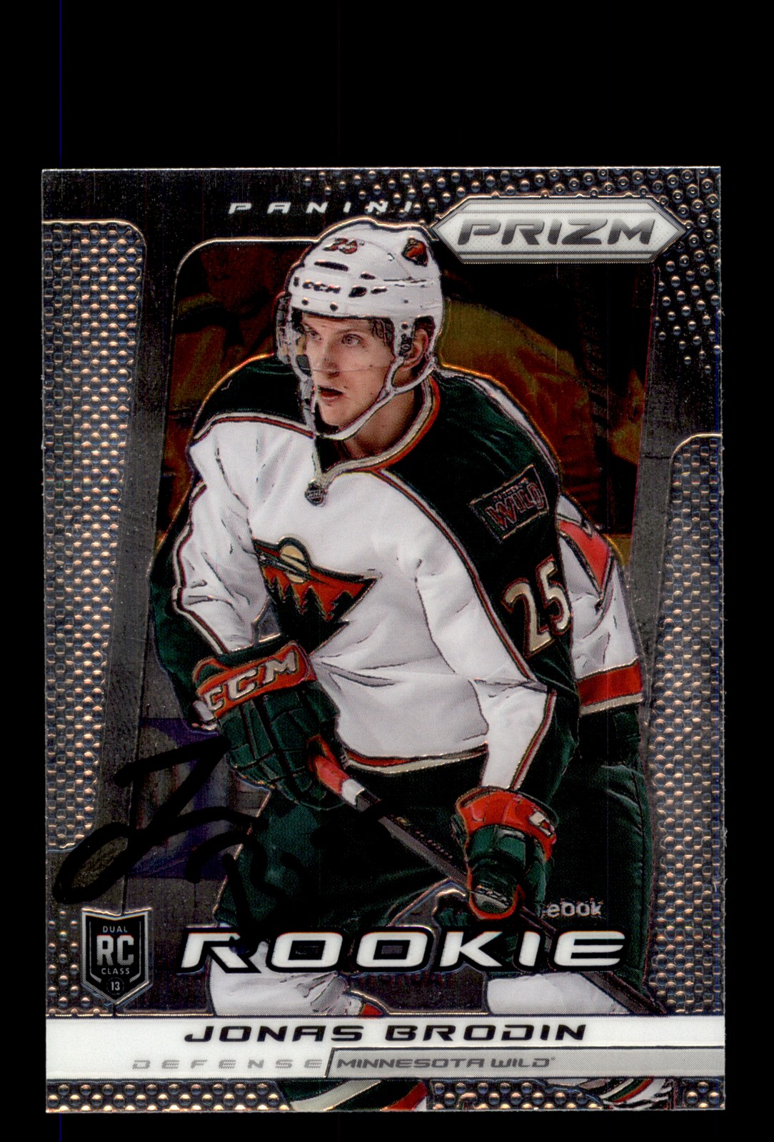 Signed Hockey Card Auto Jonas Brodin 2013-14 Panini Prizm #249 Minnesota Wild