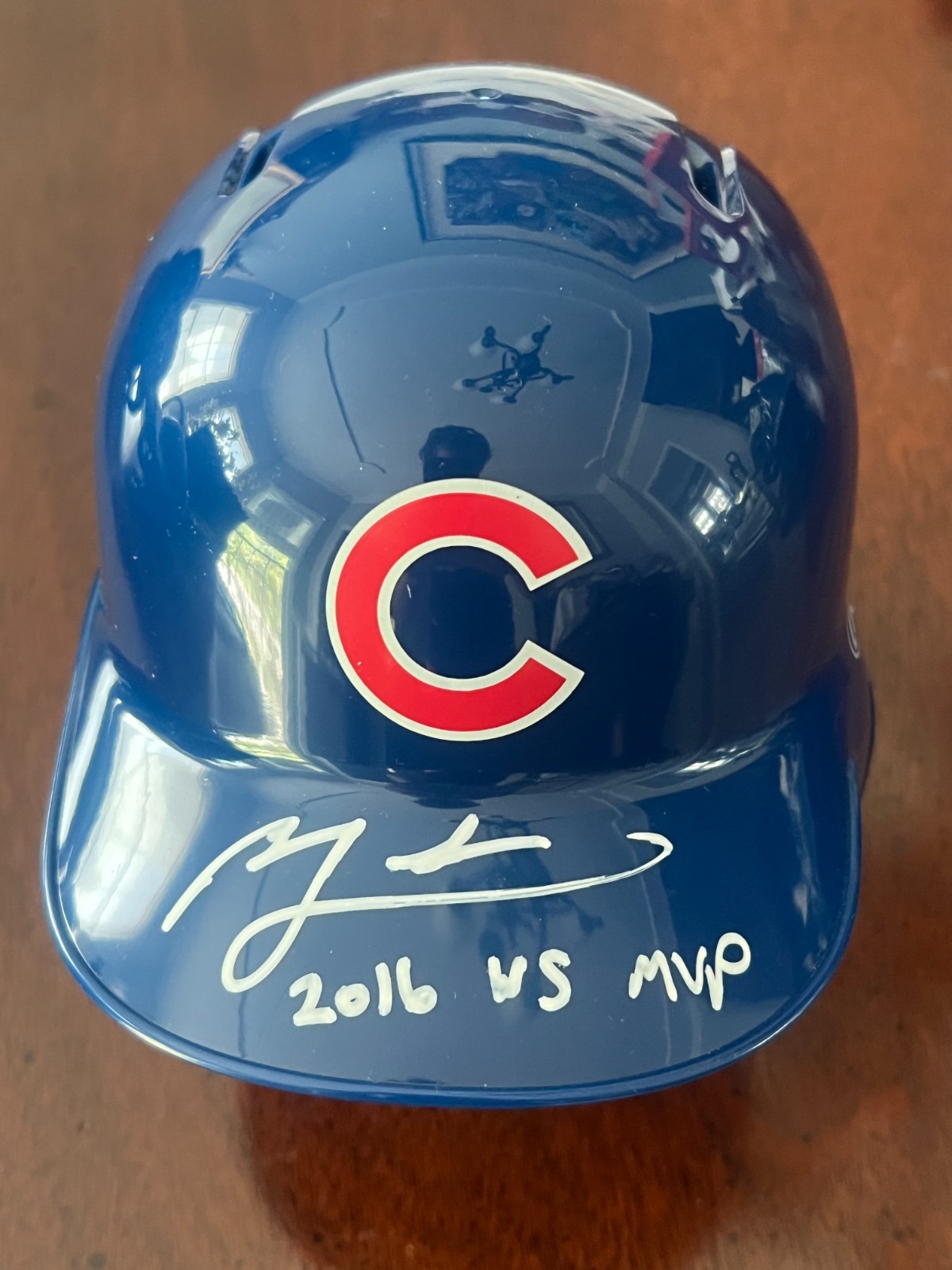 BEN ZOBRIST SIGNED MINI BASEBALL BATTING HELMET CHICAGO CUBS 2016 WS MVP BAS COA