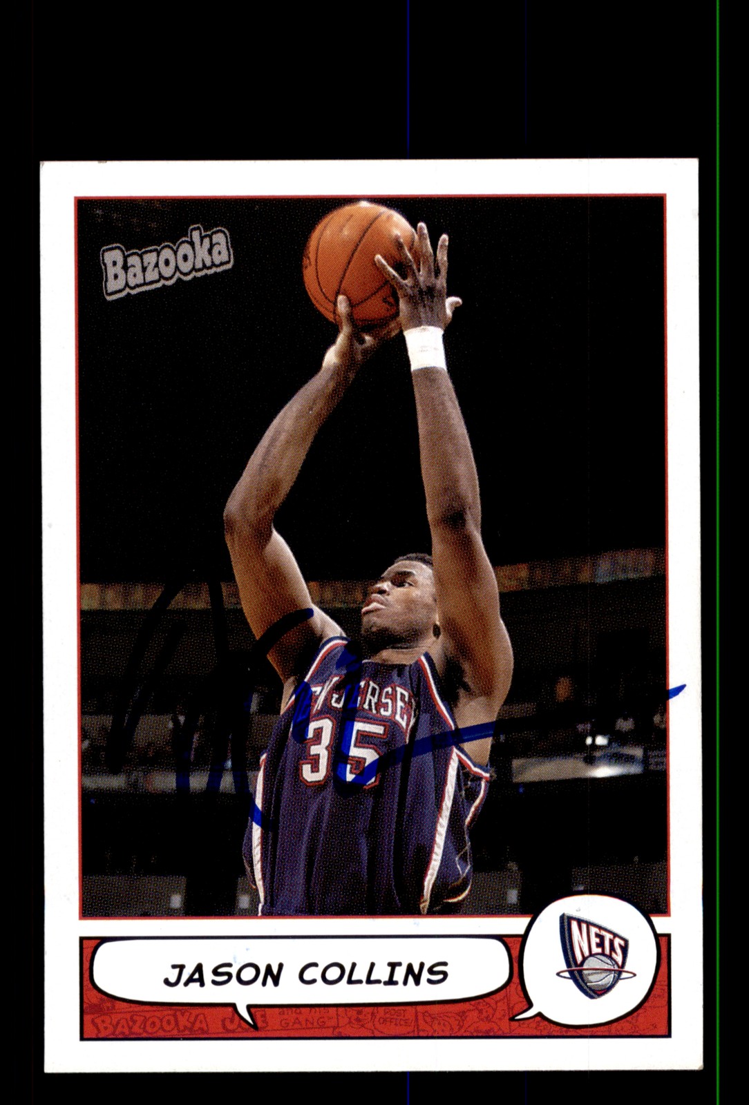 Signed Basketball Card Auto Jason Collins 2004-05 Bazooka #158 New Jersey Nets
