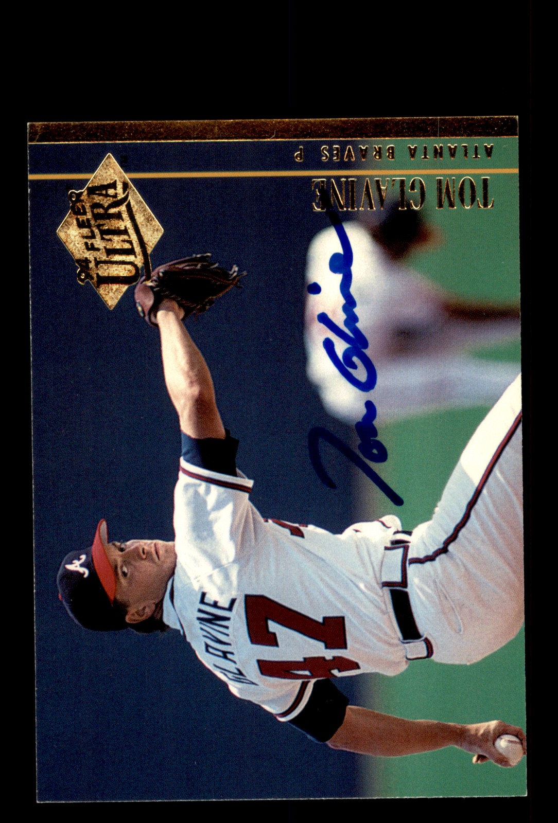 Signed Baseball Card Auto Tom Glavine 1994 Ultra #151 Atlanta Braves