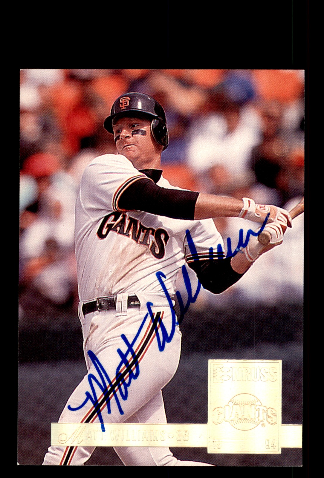 Signed Baseball Card Auto Matt Williams 1994 Donruss SE #90 San Francisco Giants