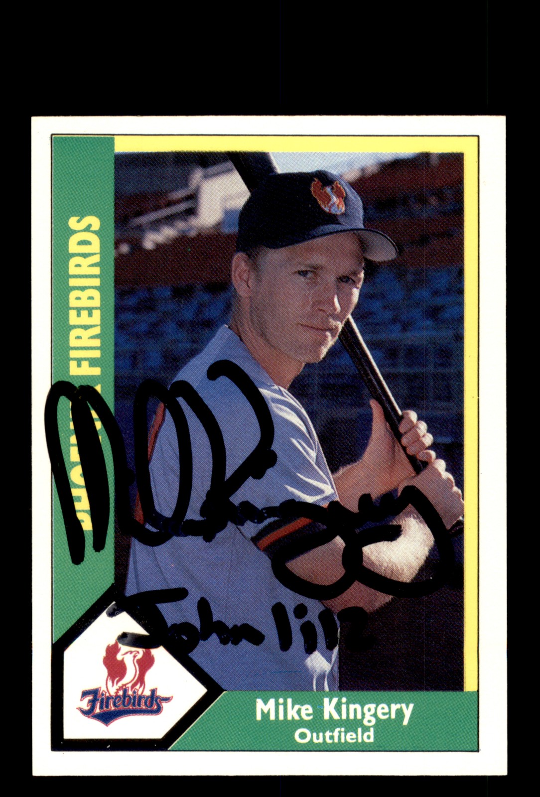 Signed Baseball Card Auto Mike Kingery 1990 CMC Phoenix Firebirds #11