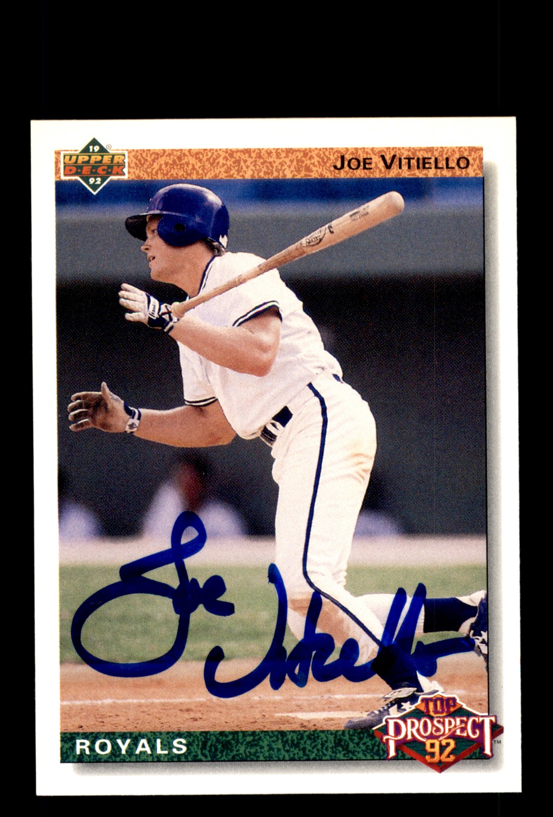Signed Baseball Card Auto Joe Vitiello 1992 Upper Deck #73 Kansas City Royals