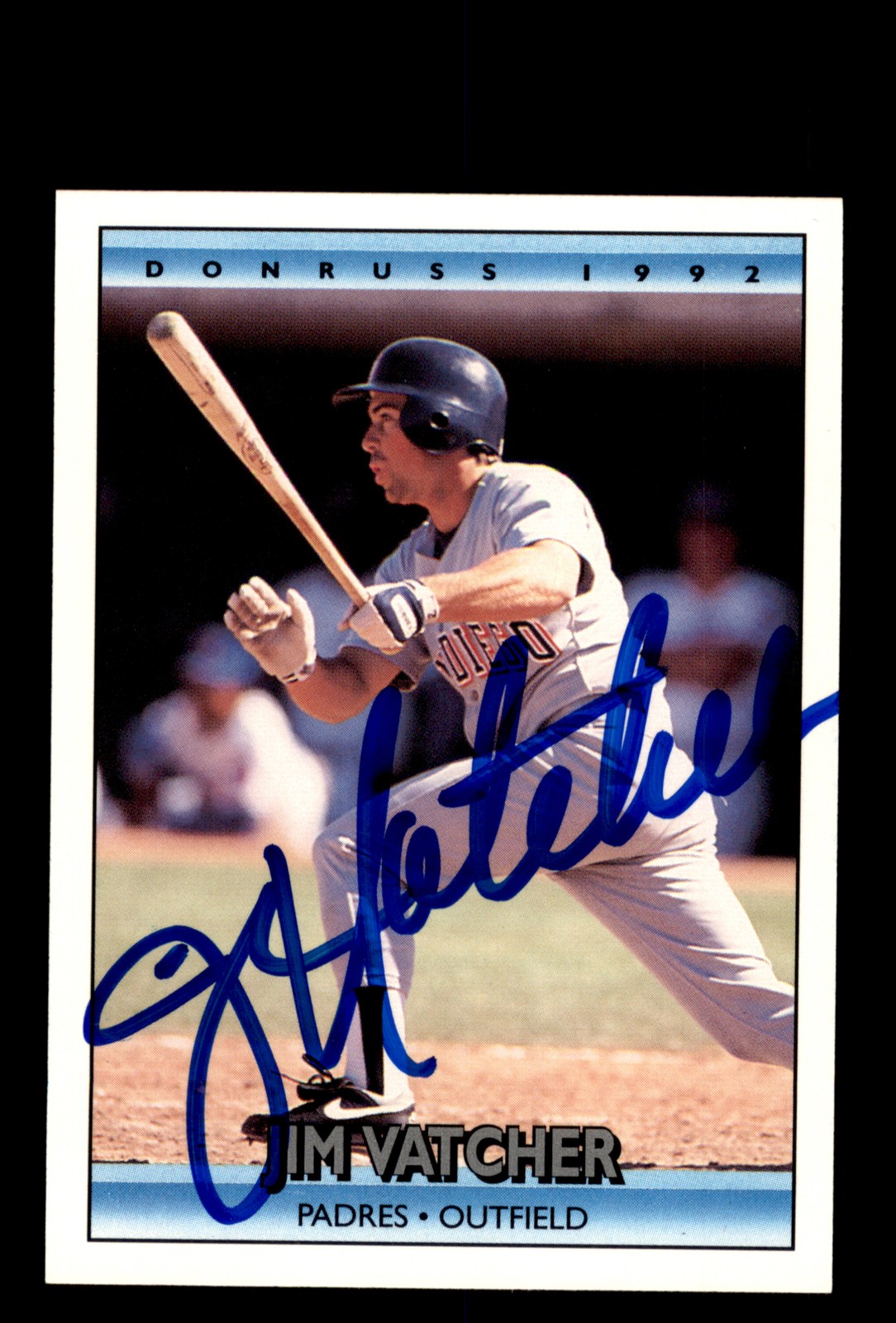 Signed Baseball Card Auto Jim Vatcher 1992 Donruss #563 San Diego Padres