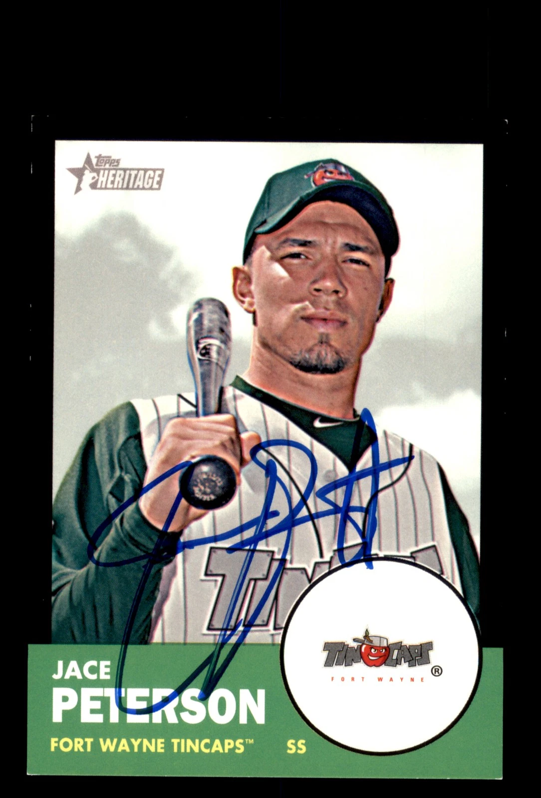 Signed Baseball Card Auto Jace Peterson 2012 Topps Heritage Minor League #28 /96